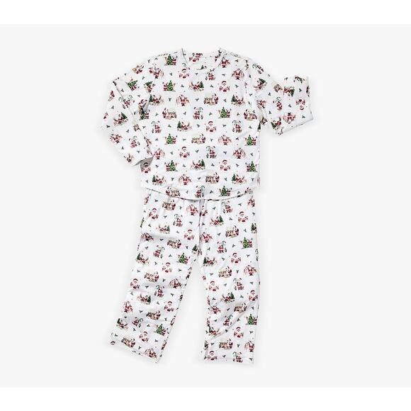 Holly Jolly Santa Adult Relaxed Fit Crew Pajama Set XL - Picture 5 of 7